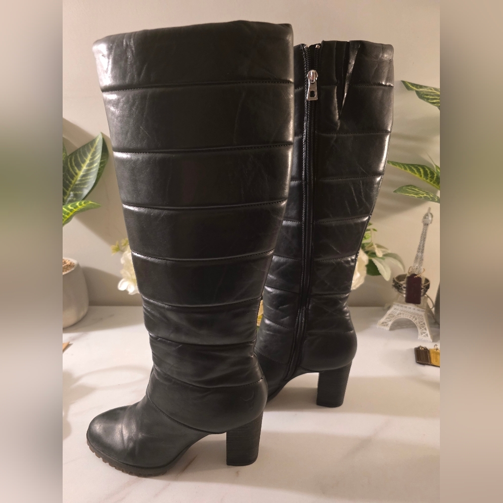RUDSAK Black Quilted Leather Knee-High Boots - Picture 3 of 11